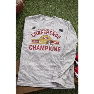 San Francisco 49ers Shirt Size XXL Gray Conference Champions 2019 Super Bowl LIV